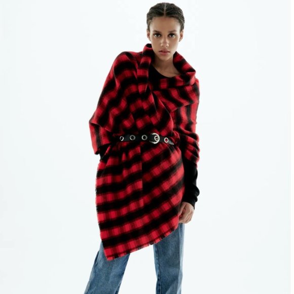 Zara Soft Plaid Frayed Edge Blanket Scarf - Picture 1 of 4